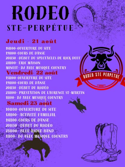 2 billets journaliers (22 août)-Rodéo Ste-Perpétue<br><h5 style="color: rgb(255,0,0)">Envoyé par courriel</h5> - Image 2