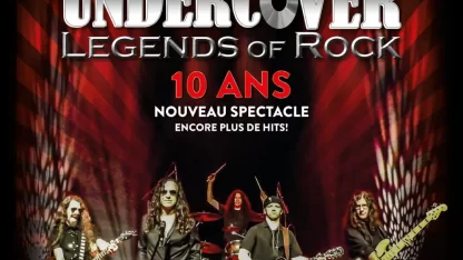 Deux (2) billets - Spectacle UNDERCOVER Legends of Rock - Salle Kingsey Théâtre des Grands Chênes<br><h5 style="color: rgb(255,0,0)">Billets envoyés par courriel</h5>